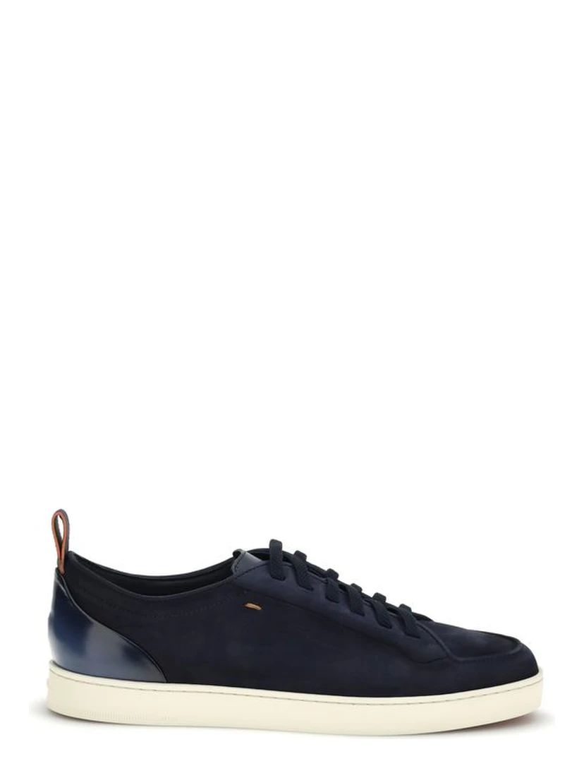 Blue Calf Leather Bos Taurus Low Top Sneakers
