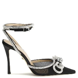 Black Silk High Heel Pumps