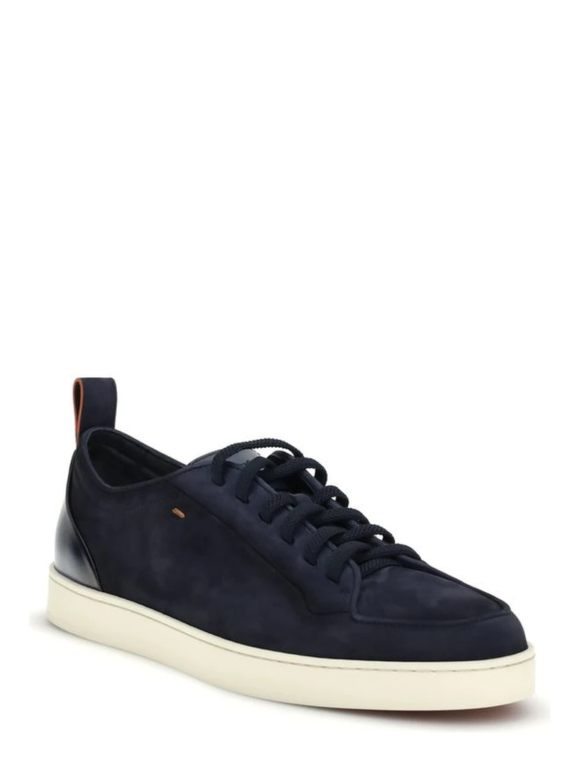 Blue Calf Leather Bos Taurus Low Top Sneakers