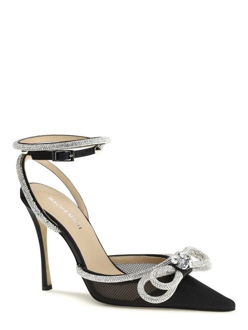 Black Silk High Heel Pumps