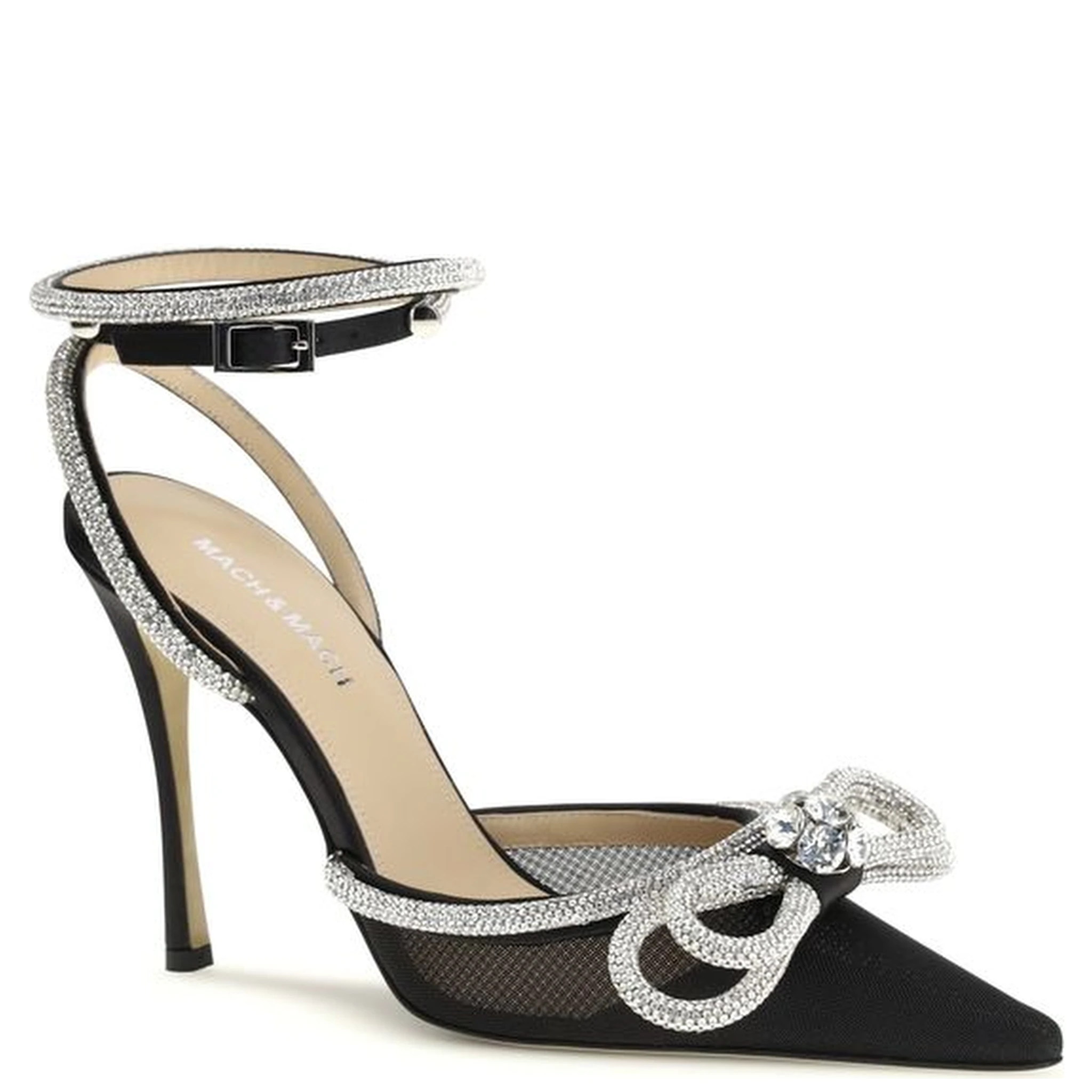 Black Silk High Heel Pumps
