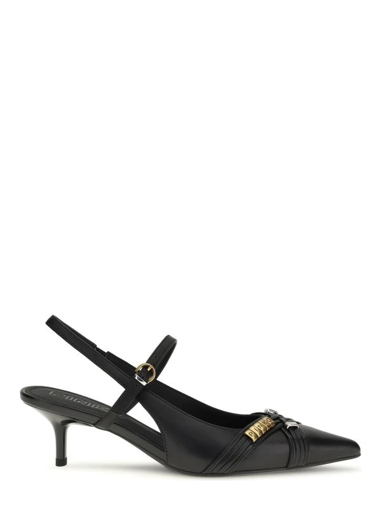 Black Calf Leather Bos Taurus Mid Heel Pumps