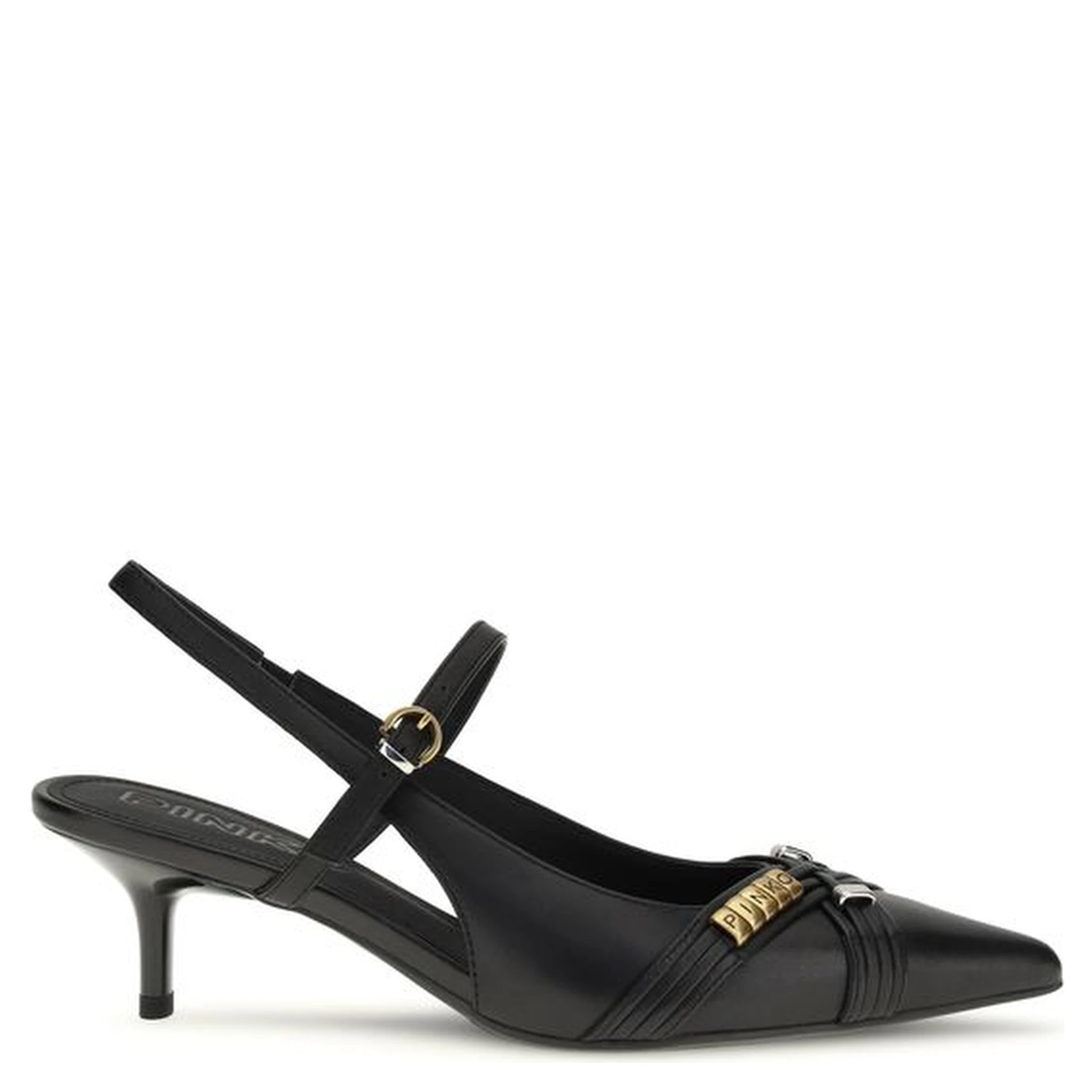 Black Calf Leather Bos Taurus Mid Heel Pumps