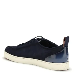 Blue Calf Leather Bos Taurus Low Top Sneakers
