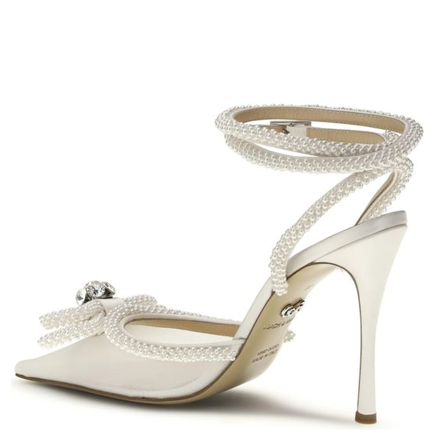 White Silk High Heel Pumps