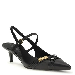 Black Calf Leather Bos Taurus Mid Heel Pumps