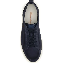 Blue Calf Leather Bos Taurus Low Top Sneakers