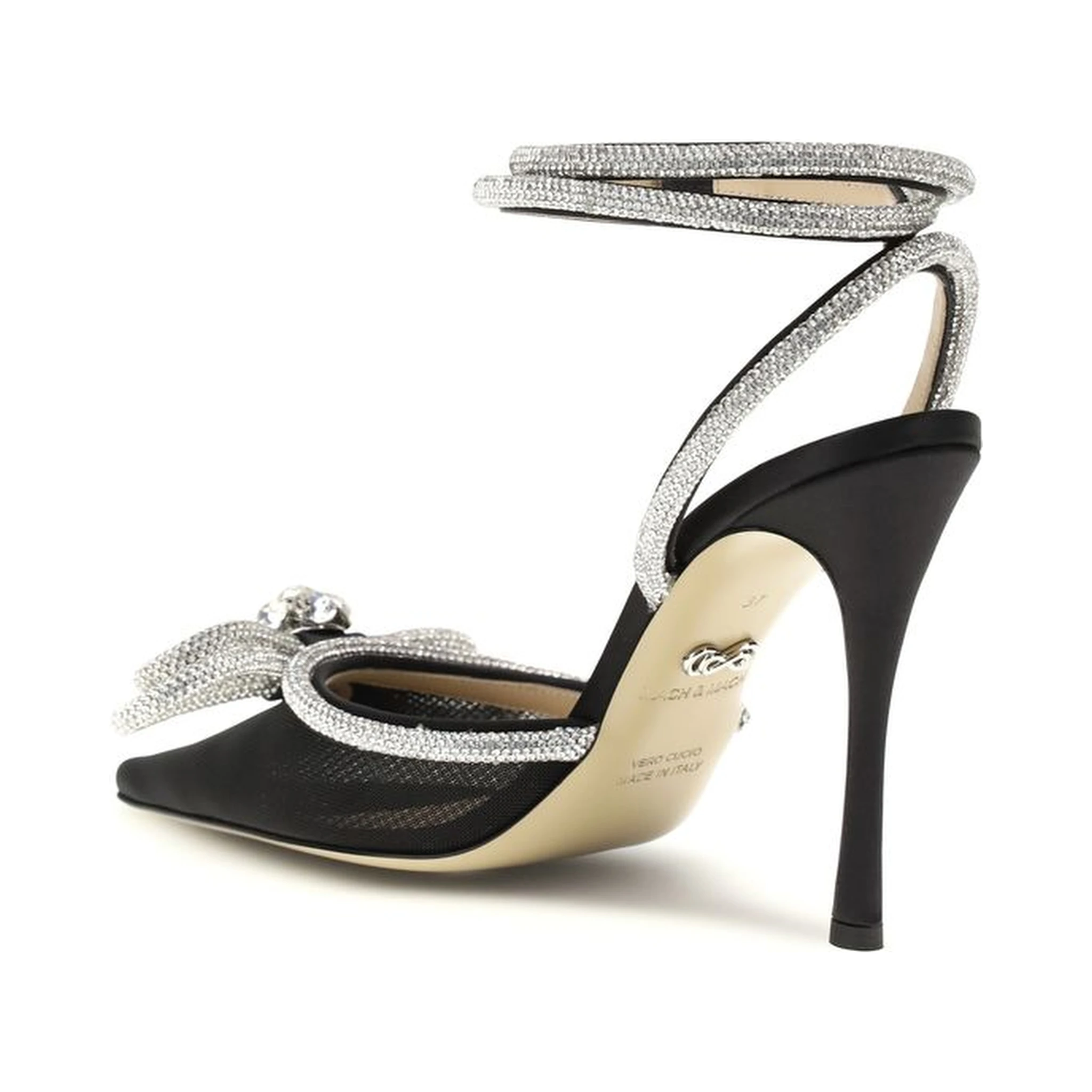 Black Silk High Heel Pumps