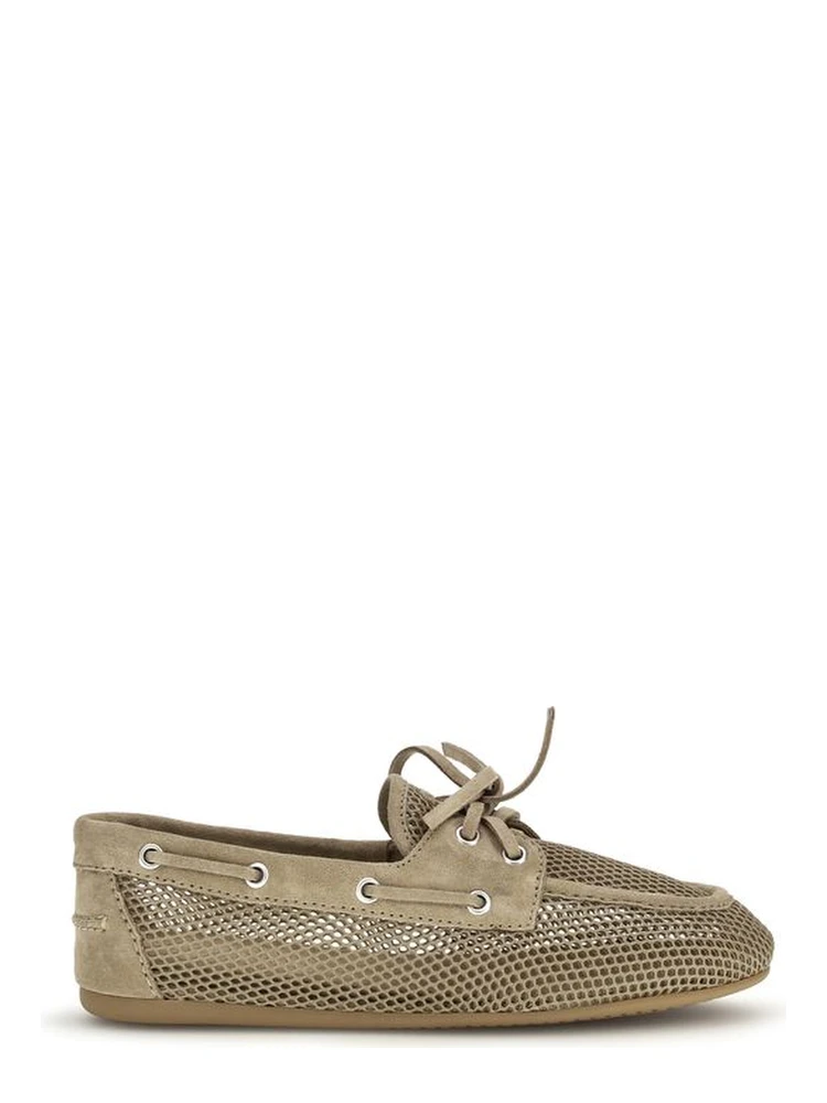 Beige Calf Leather Bos Taurus Slip-On Loafers