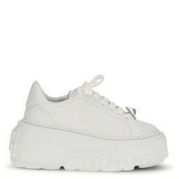 White Rubber Platform Sneakers