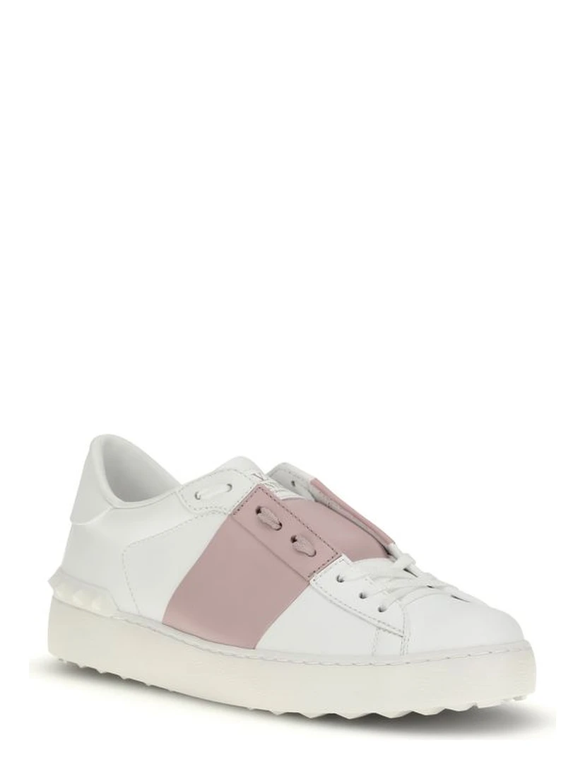 White Calf Leather Bos Taurus Sneakers