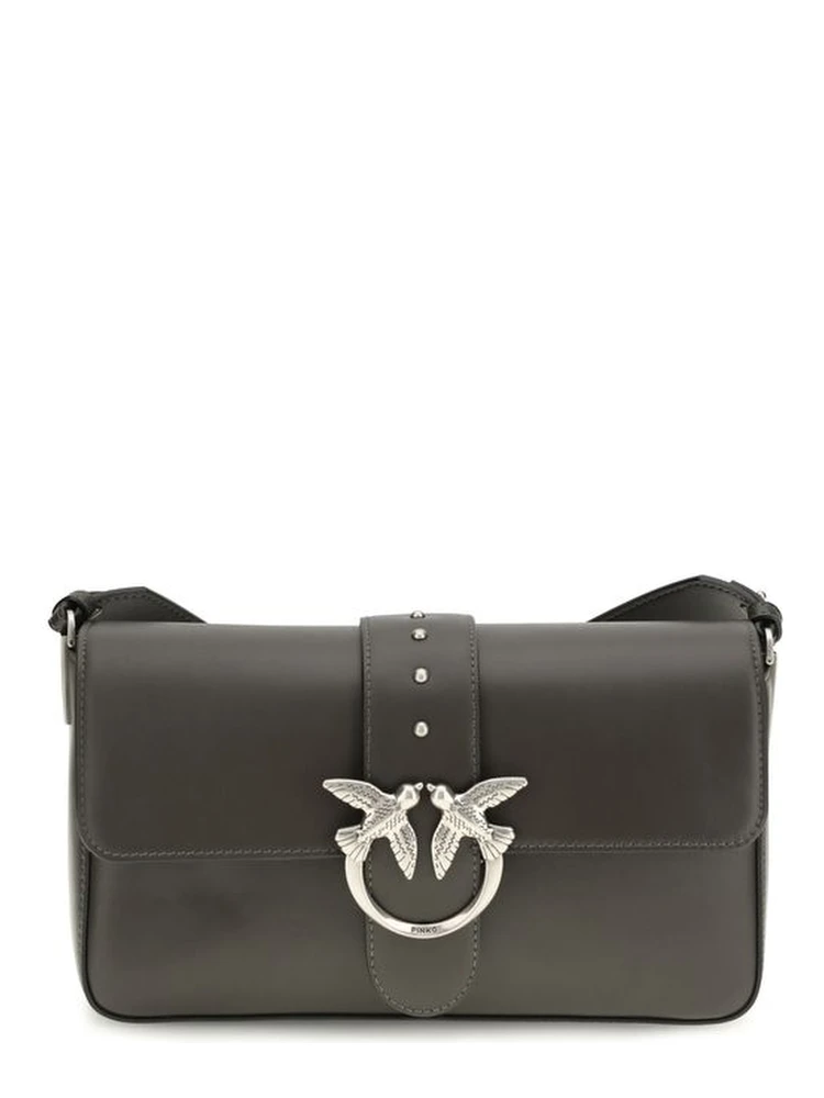 Bicolor Leather Shoulder Bag