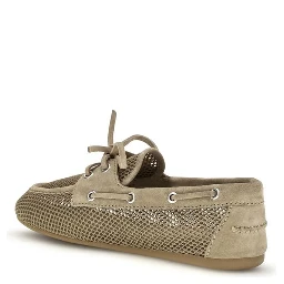 Beige Calf Leather Bos Taurus Slip-On Loafers