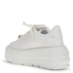 White Rubber Platform Sneakers