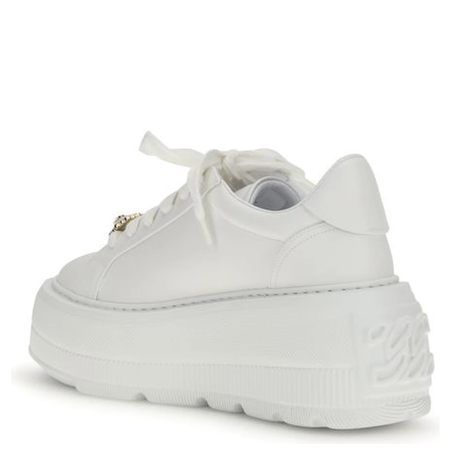 White Rubber Platform Sneakers