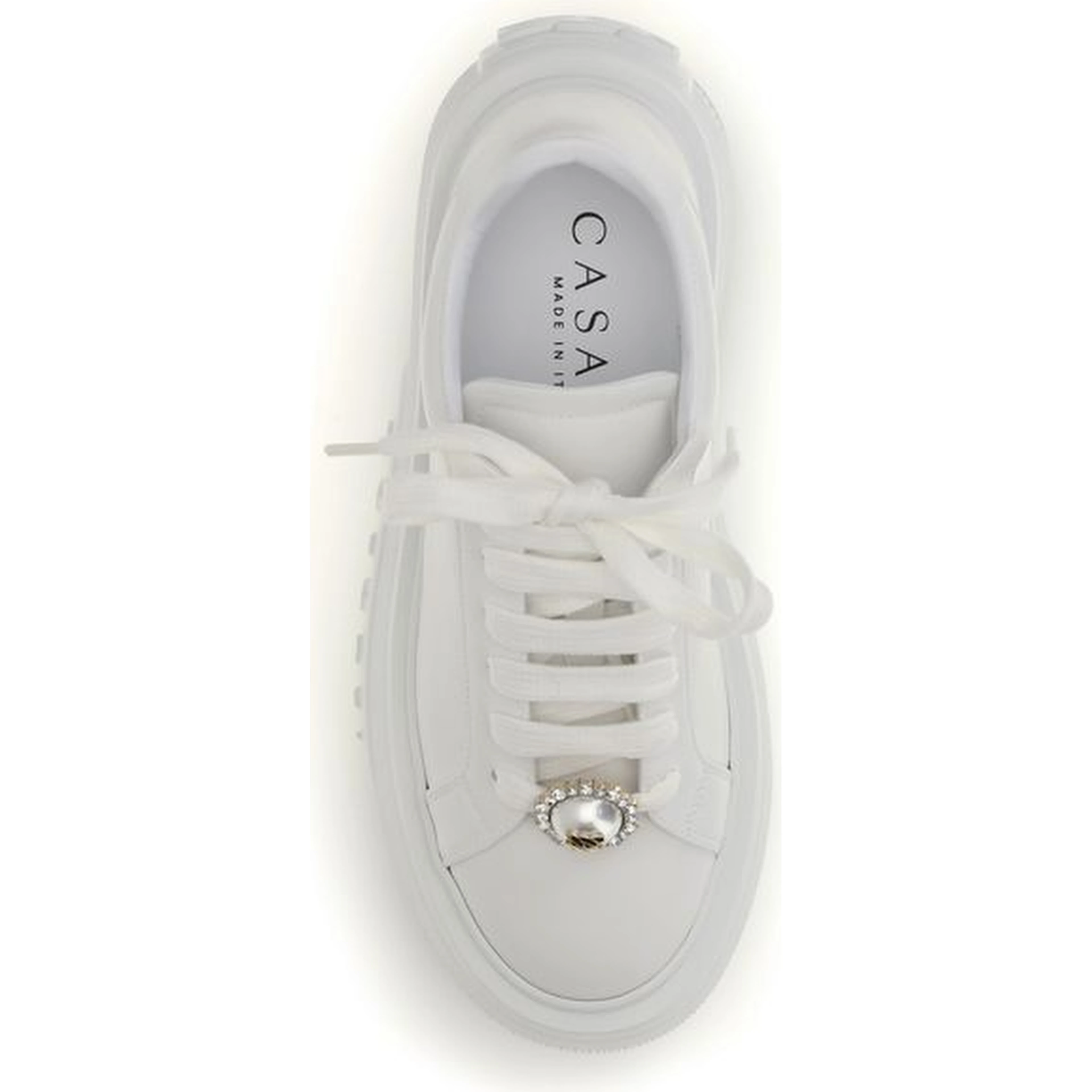White Rubber Platform Sneakers