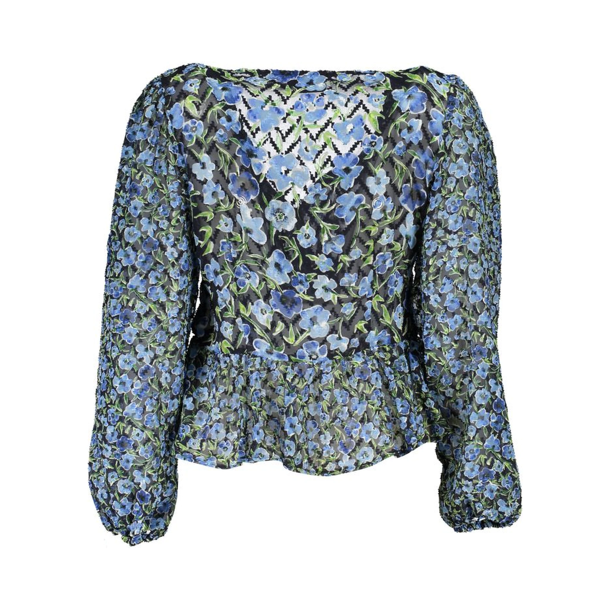 Blue Polyester Women Blouse
