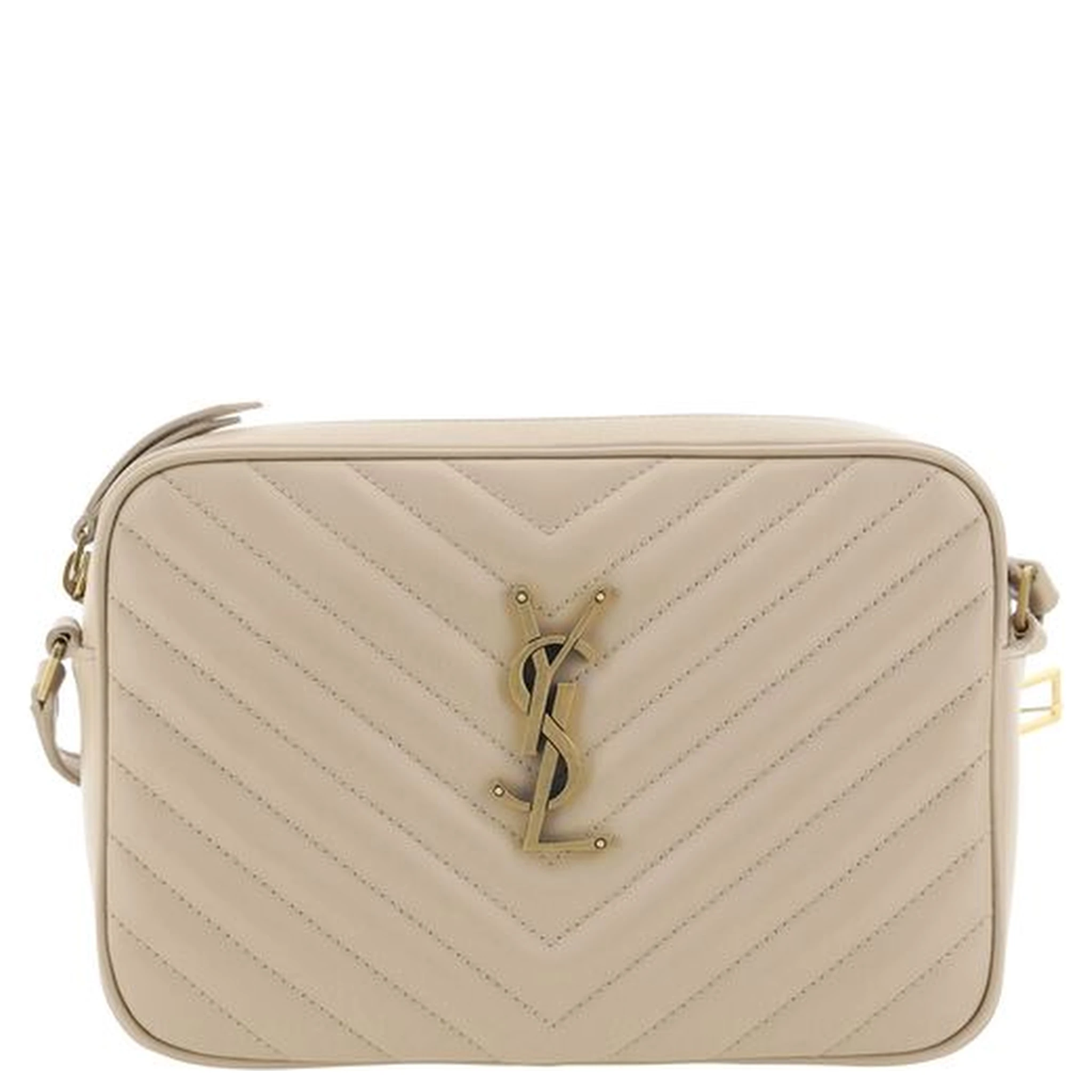 Beige Calf Leather Bos Taurus Shoulder Bag