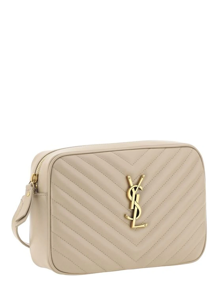 Beige Calf Leather Bos Taurus Shoulder Bag
