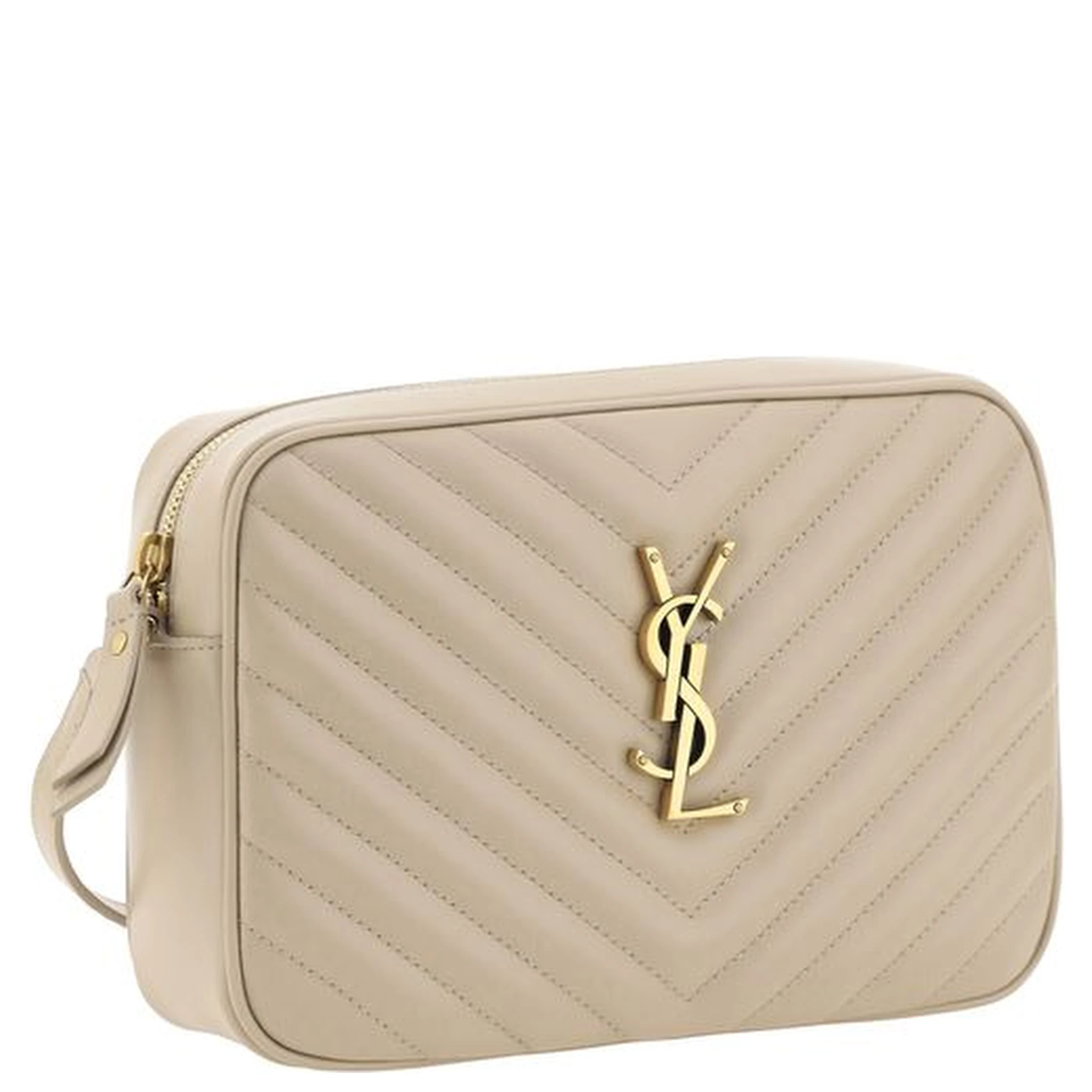 Beige Calf Leather Bos Taurus Shoulder Bag