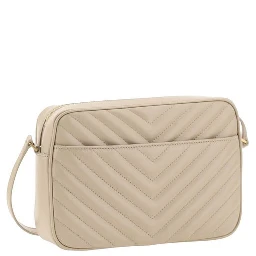 Beige Calf Leather Bos Taurus Shoulder Bag