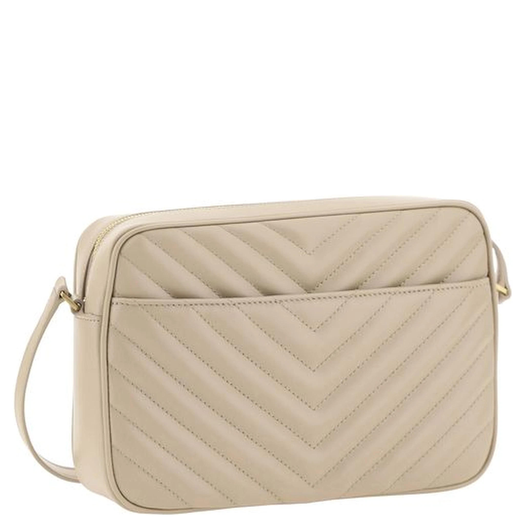 Beige Calf Leather Bos Taurus Shoulder Bag