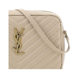 Beige Calf Leather Bos Taurus Shoulder Bag