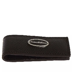 Brown Leather Magnet Mens Money Bar Clasp Money Cash Clip