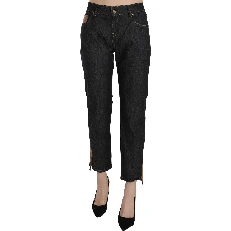 Cotton Blue High Waist Straight Cropped Trouser Jeans