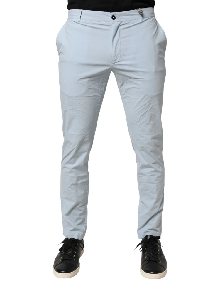 Light Blue Skinny Dress Trouser Pants