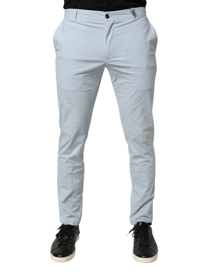 Light Blue Skinny Dress Trouser Pants