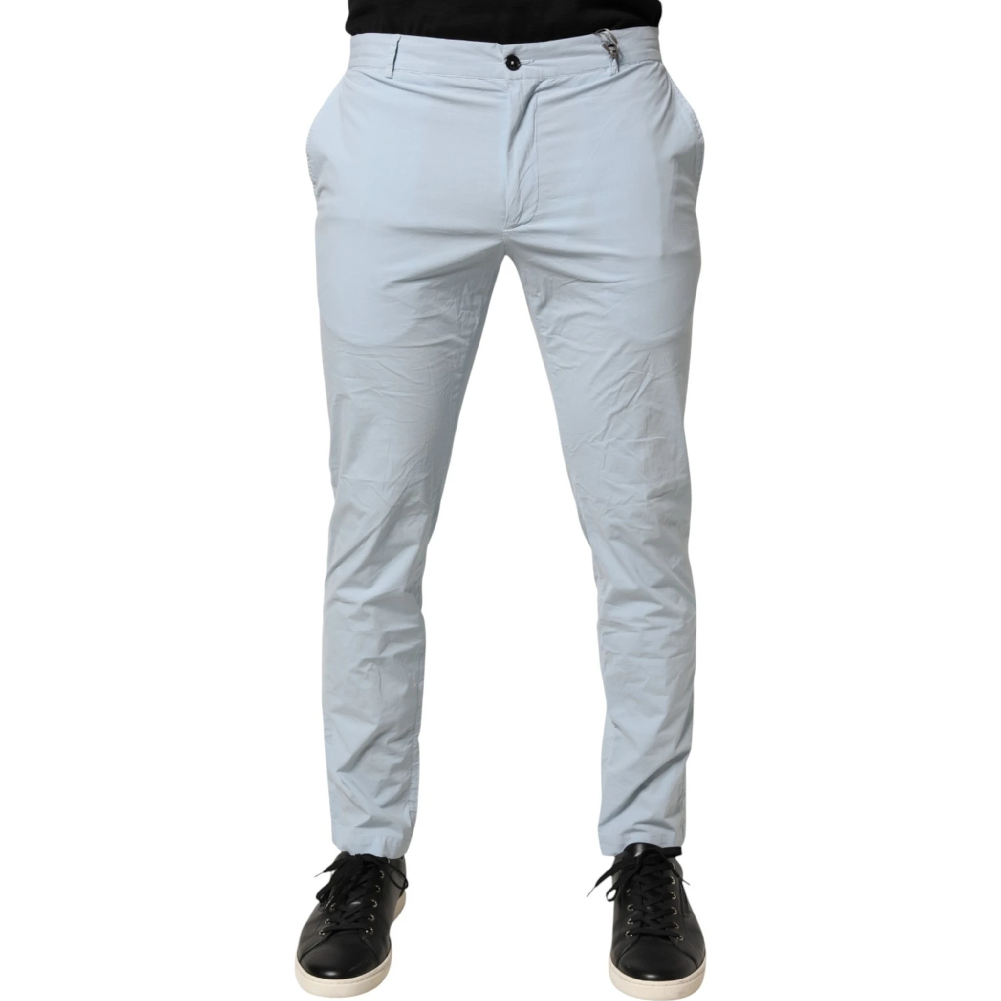 Light Blue Skinny Dress Trouser Pants