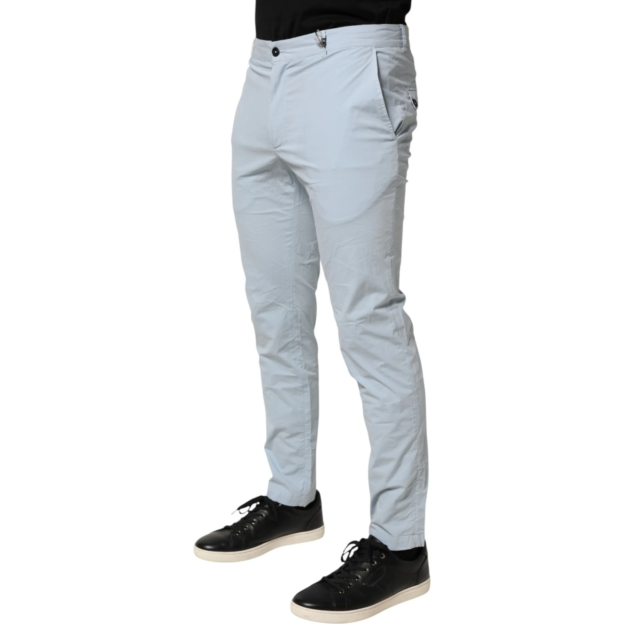 Light Blue Skinny Dress Trouser Pants