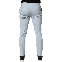 Light Blue Skinny Dress Trouser Pants