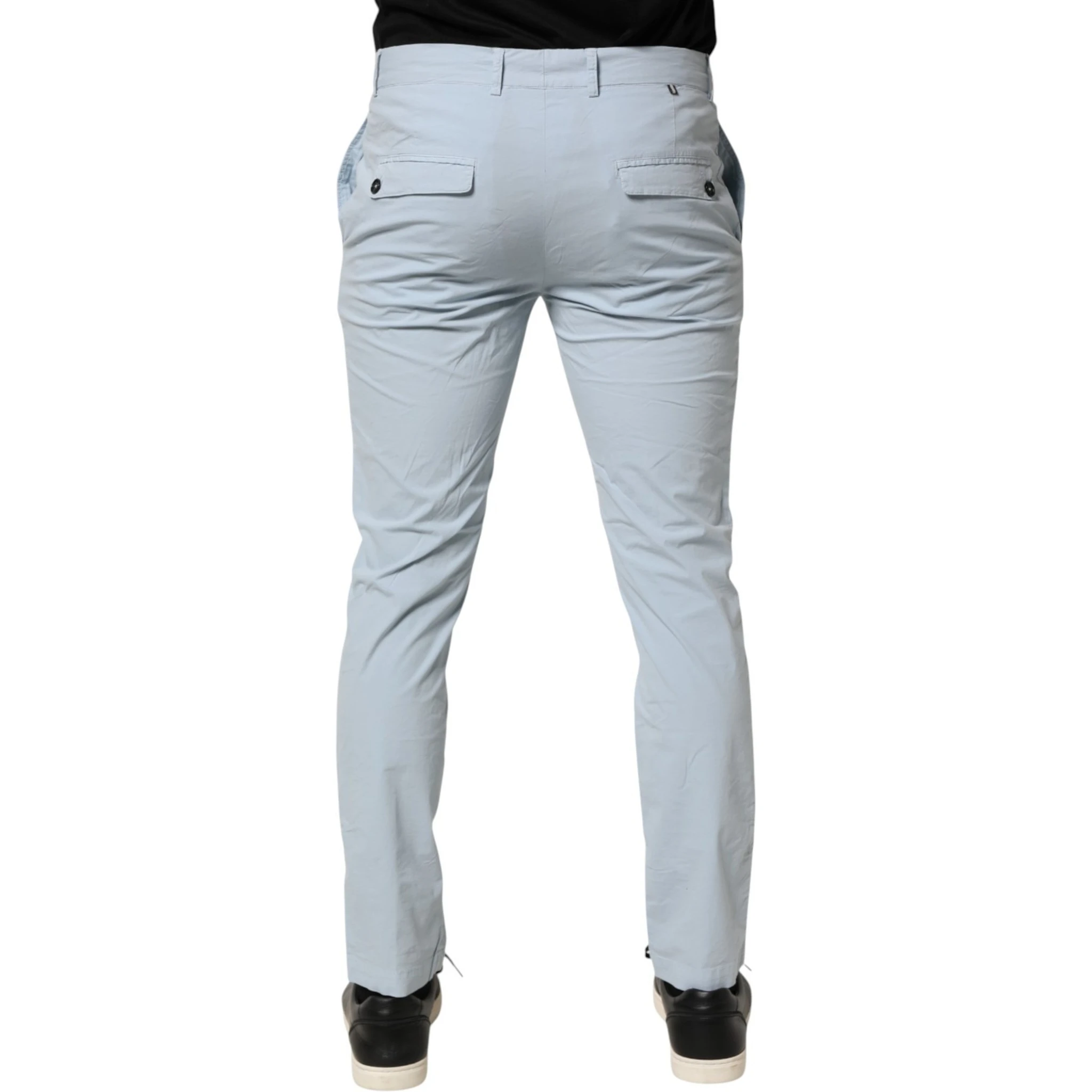 Light Blue Skinny Dress Trouser Pants