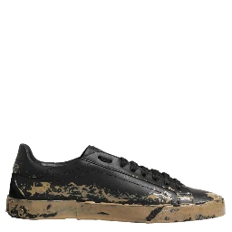 Black Portofino Mud Effect Low Top Sneakers Shoes