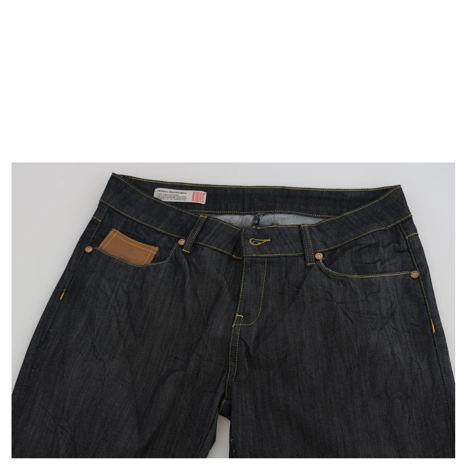 Cotton Blue High Waist Straight Cropped Trouser Jeans
