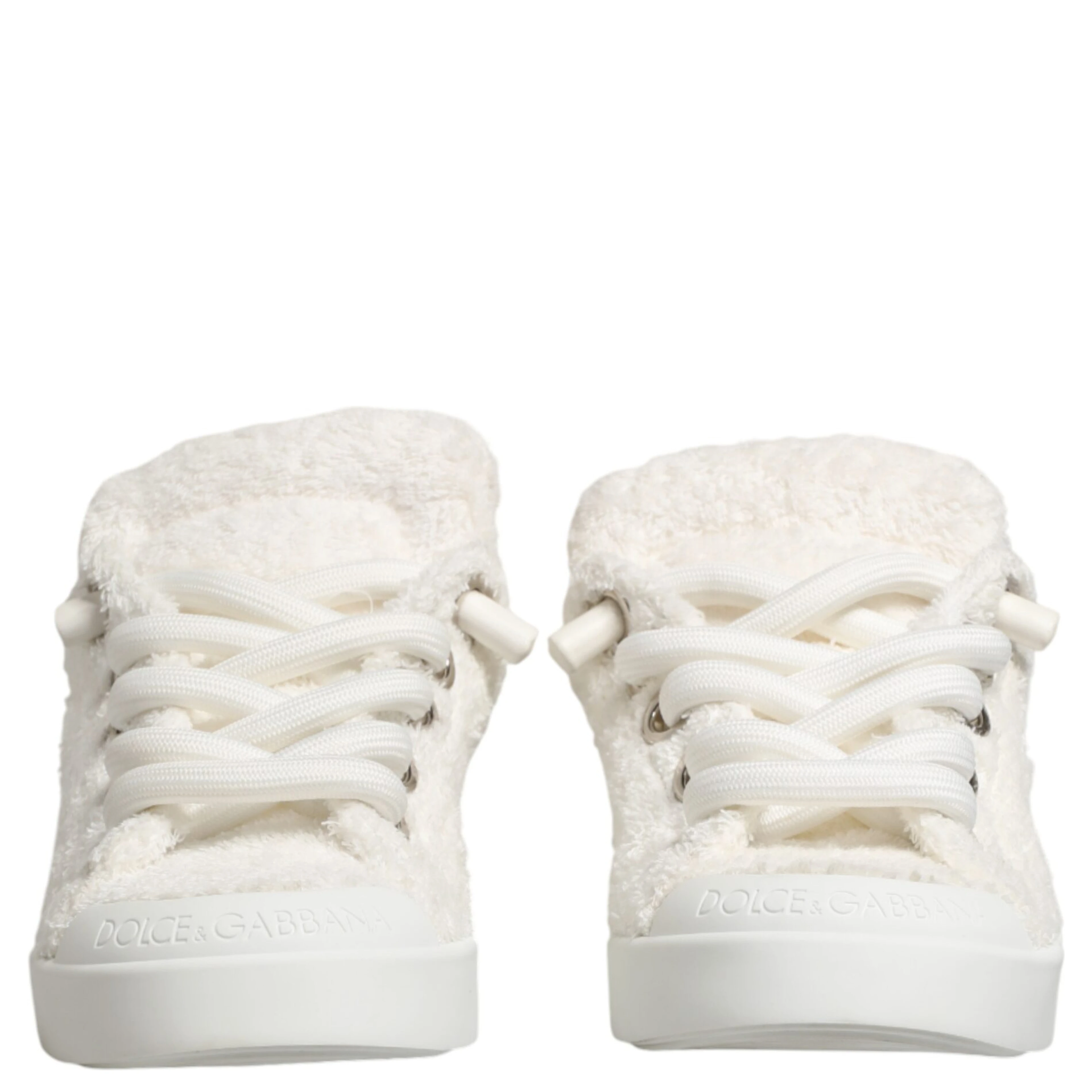 White Faux Shearling Low Top Sneakers  Shoes