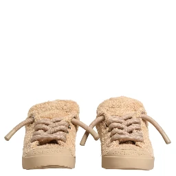 Shoes Beige Faux Shearling Low Top Sneakers