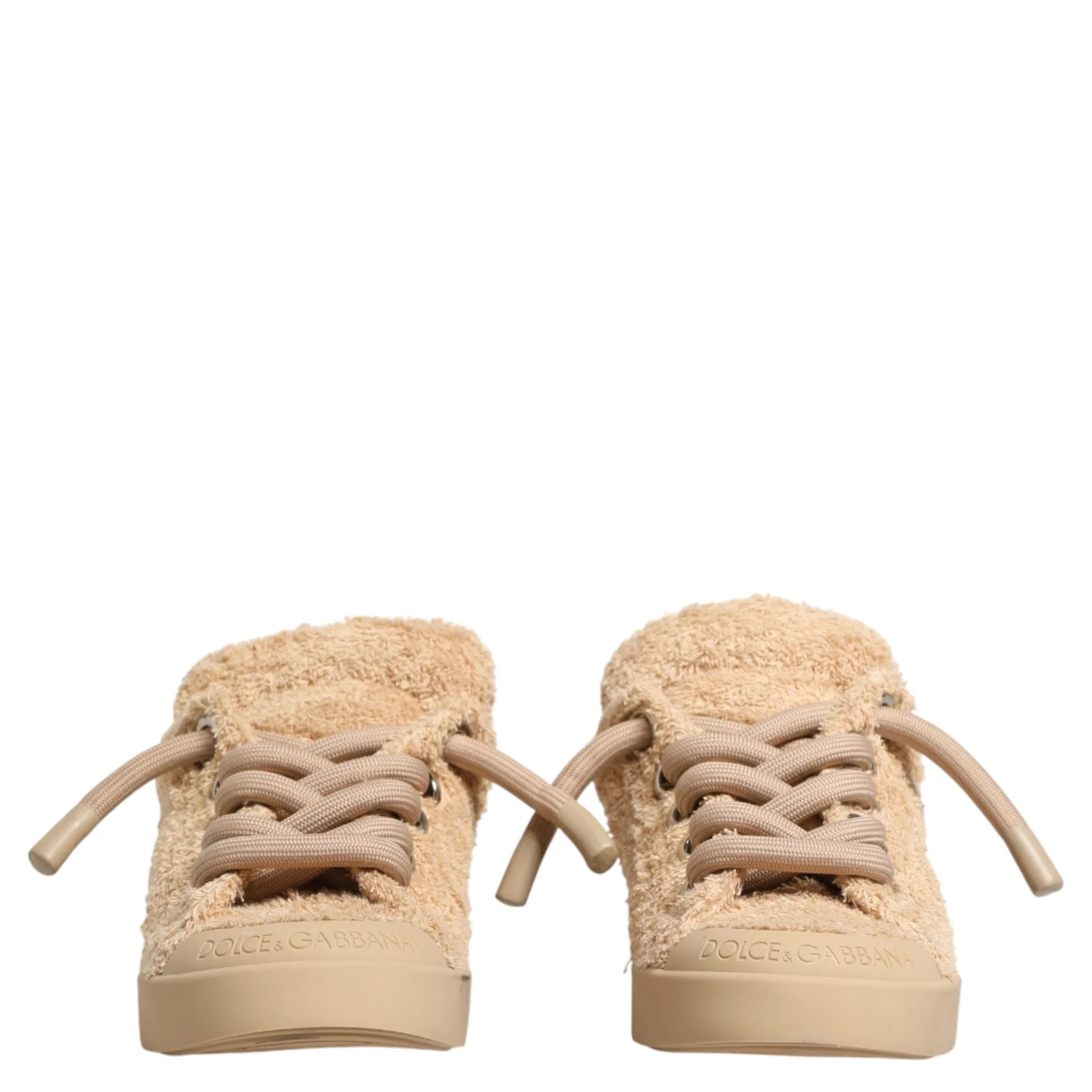 Shoes Beige Faux Shearling Low Top Sneakers