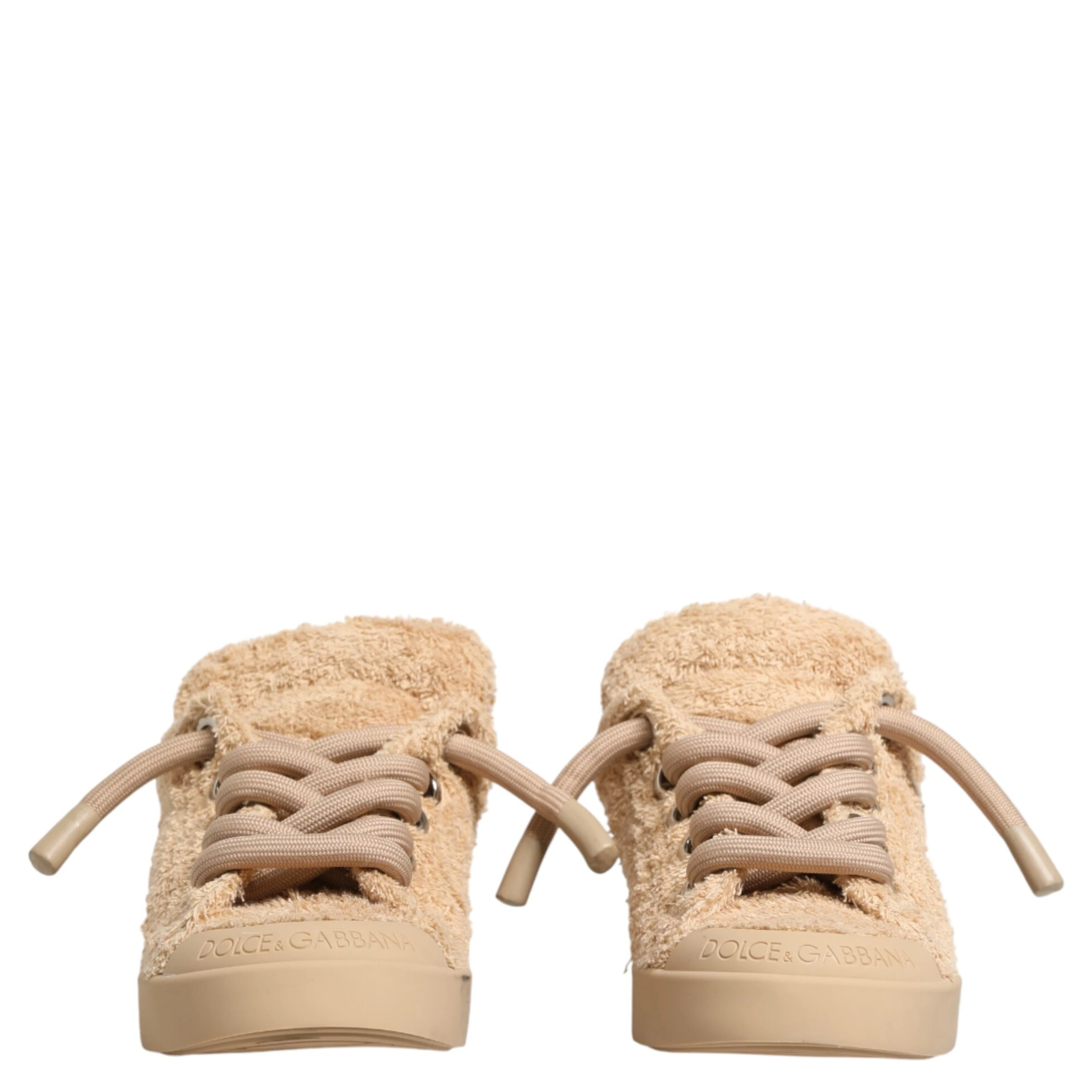 Shoes Beige Faux Shearling Low Top Sneakers