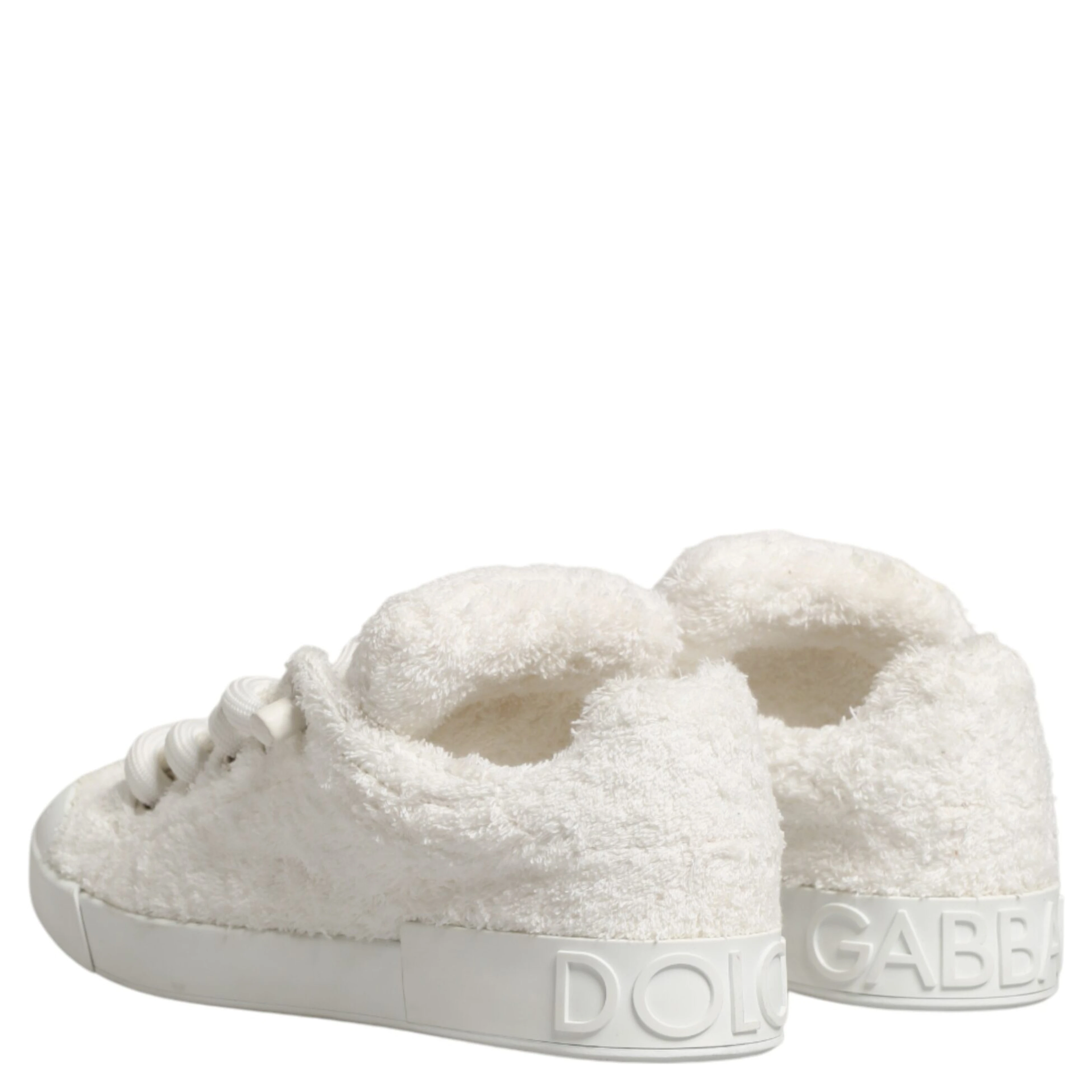 White Faux Shearling Low Top Sneakers  Shoes