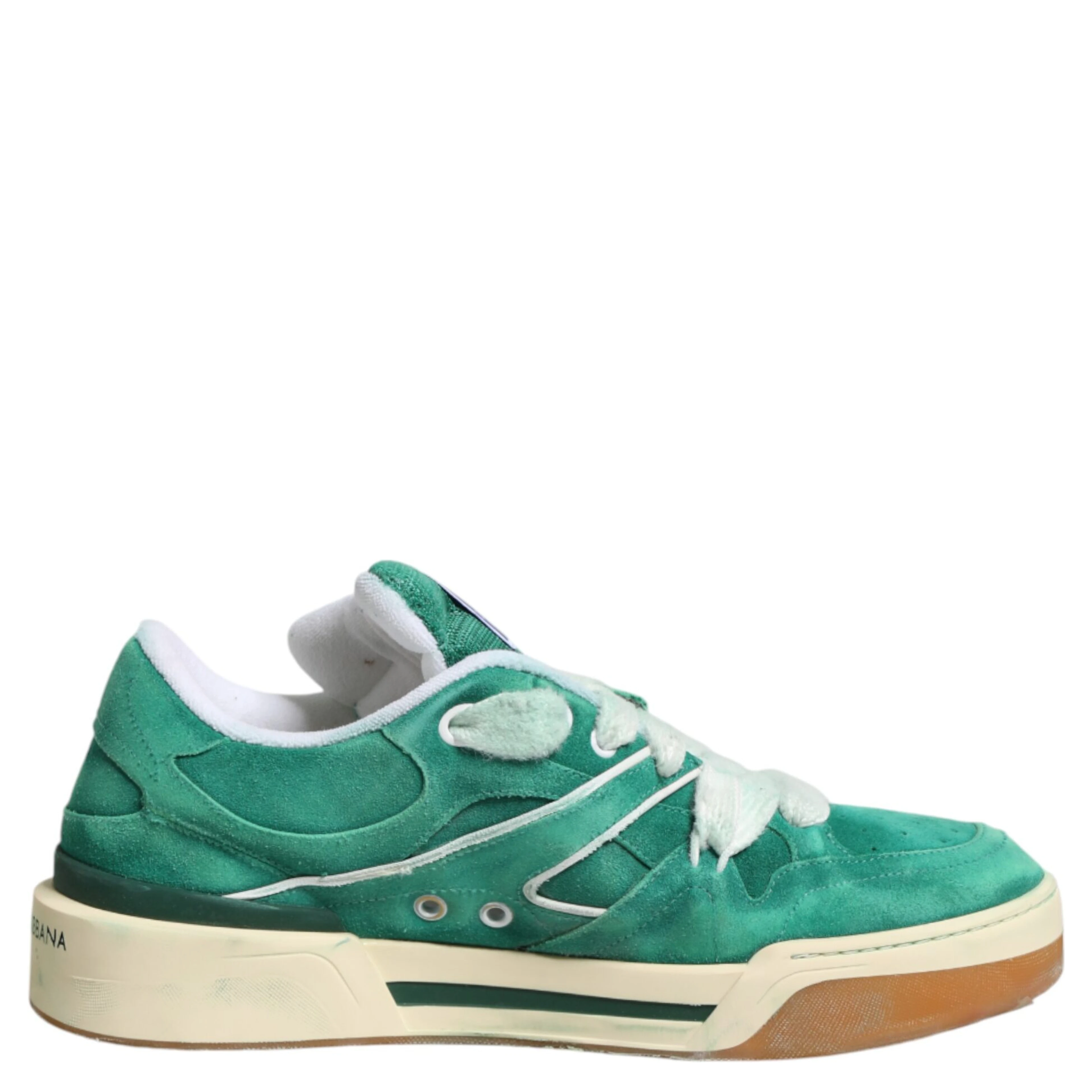 Green Suede New Roma Low Top Sneakers Shoes