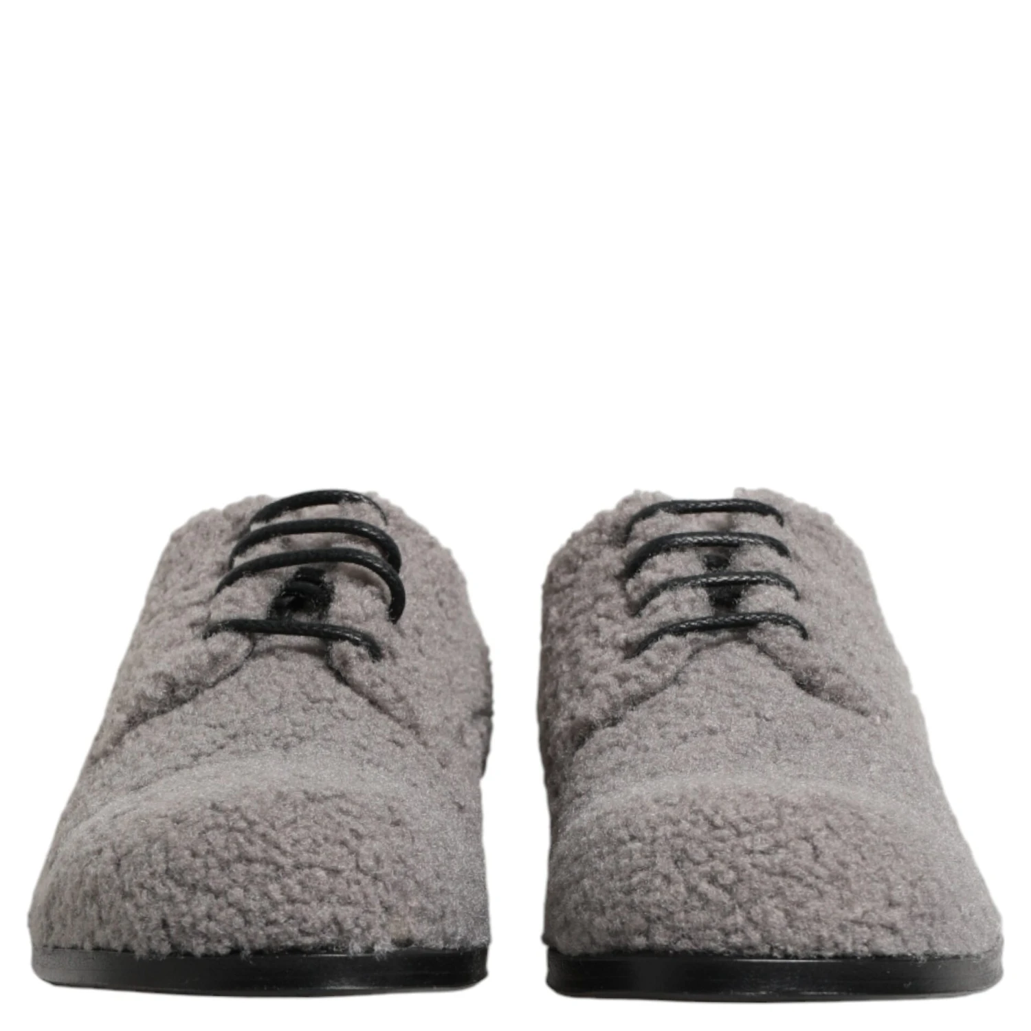 Gray Fleece Lace Up Men Derby Dress Shoes