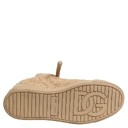 Shoes Beige Faux Shearling Low Top Sneakers