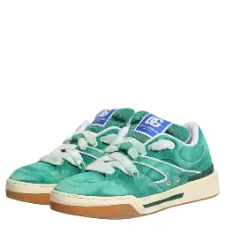 Green Suede New Roma Low Top Sneakers Shoes