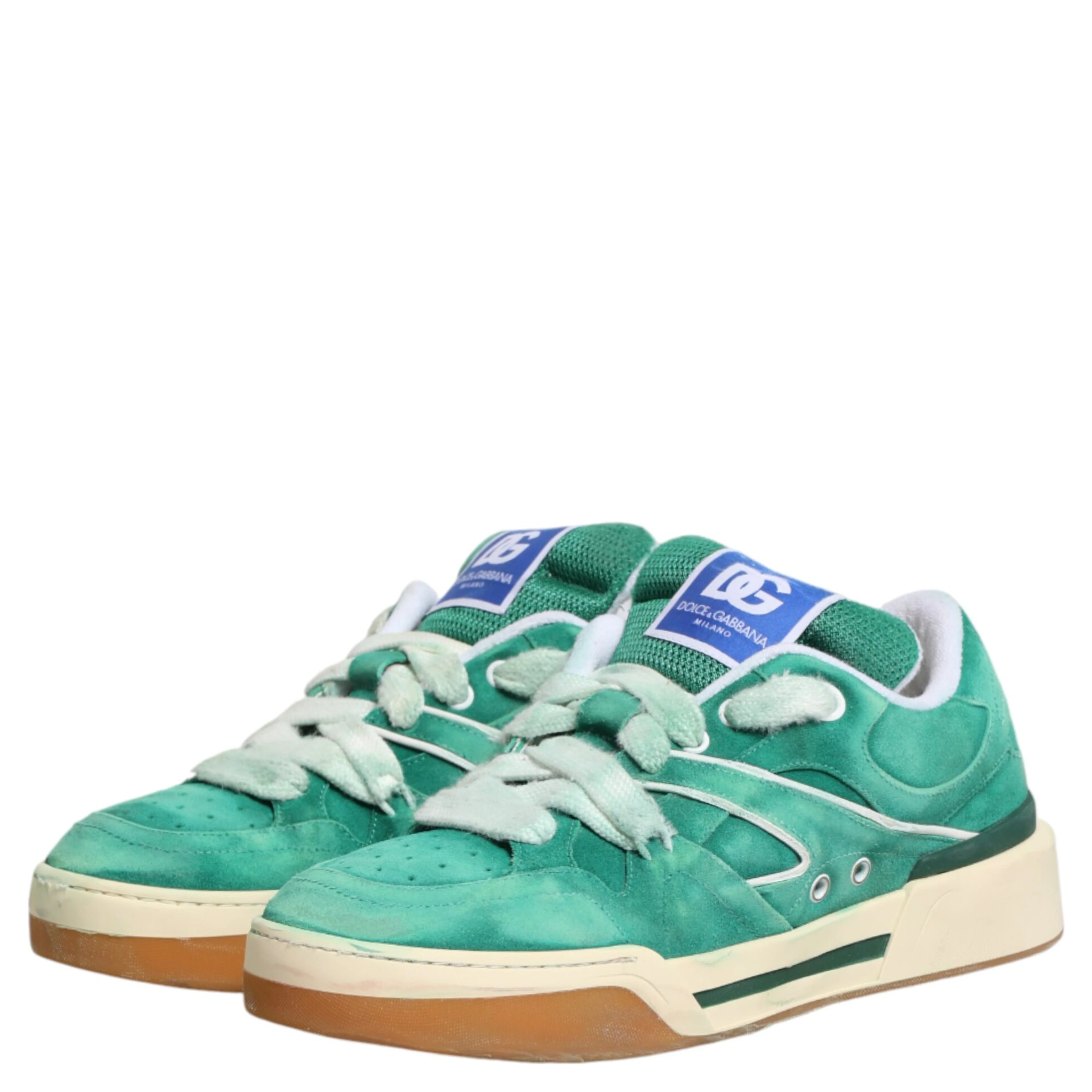 Green Suede New Roma Low Top Sneakers Shoes