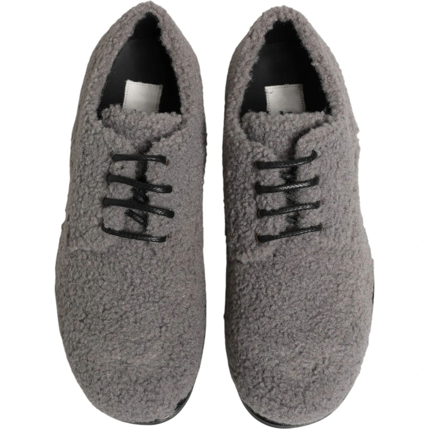 Gray Fleece Lace Up Men Derby Dress Shoes