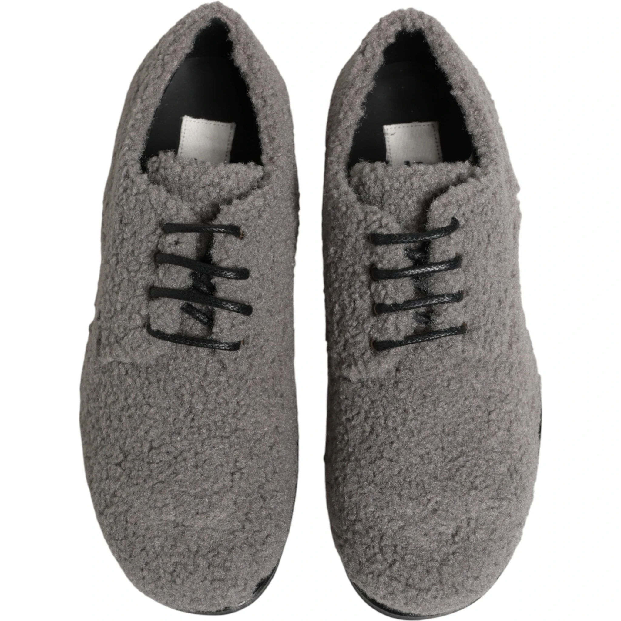 Gray Fleece Lace Up Men Derby Dress Shoes