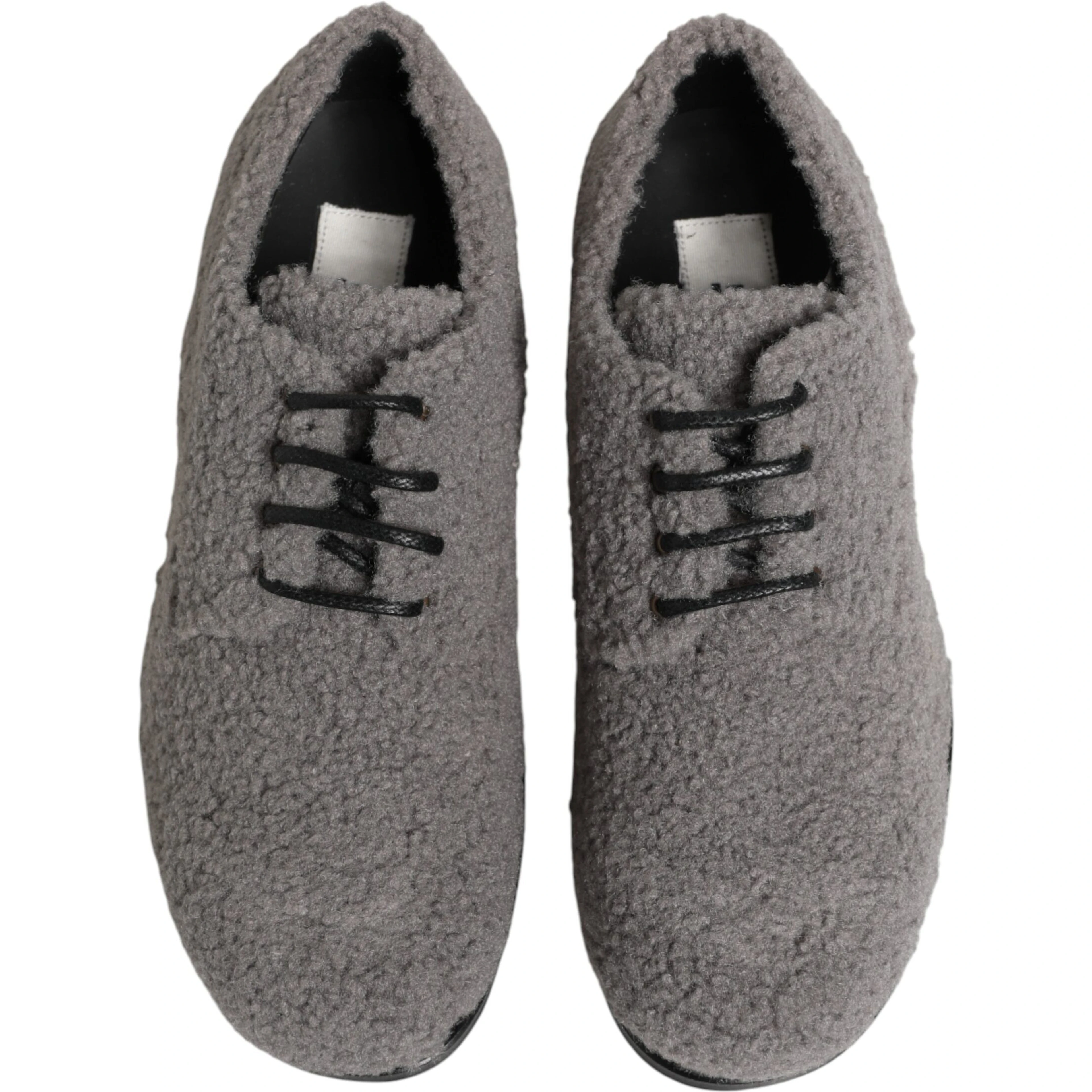 Gray Fleece Lace Up Men Derby Dress Shoes